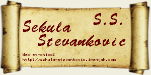 Sekula Stevanković vizit kartica